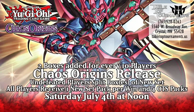 YGO Release: Chaos Origin (Sat July 4th: Noon)