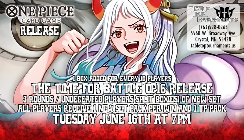 OPTCG Release: The Time for Battle OP16 (Tues June 16th: 7PM)