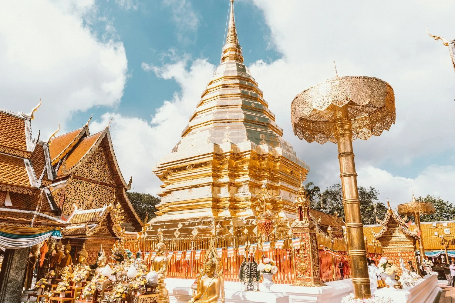 Golden chedi of Wat Phra That Doi Suthep in Chiang Mai, Thailand