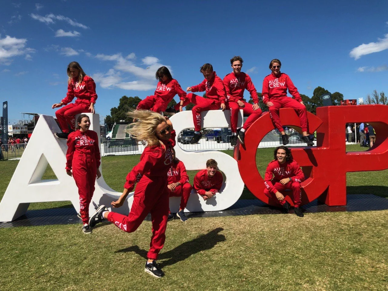 Australian Grand Prix pit crew, group of brand ambassadors promoting pit lane activations