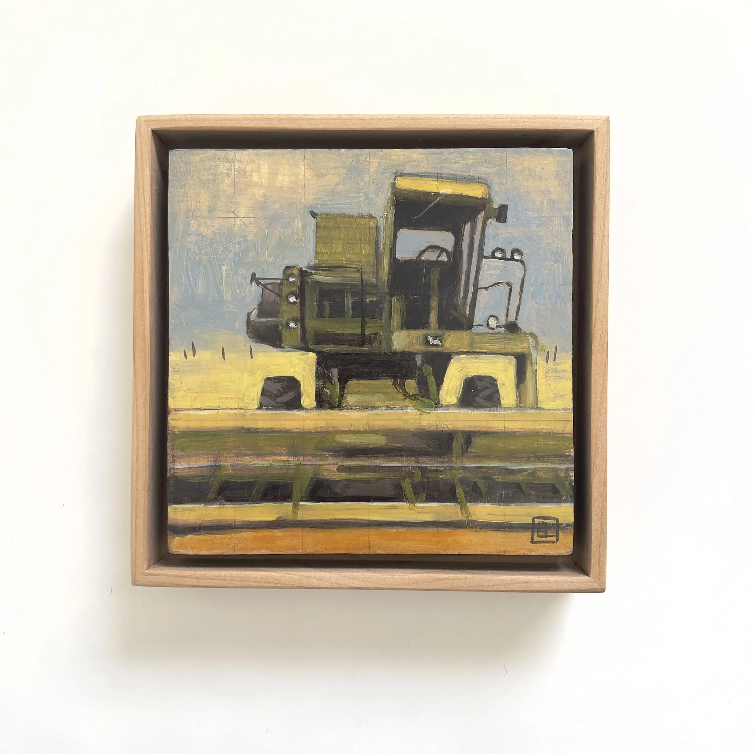 Harvester study, 6"x6" Oil on panel