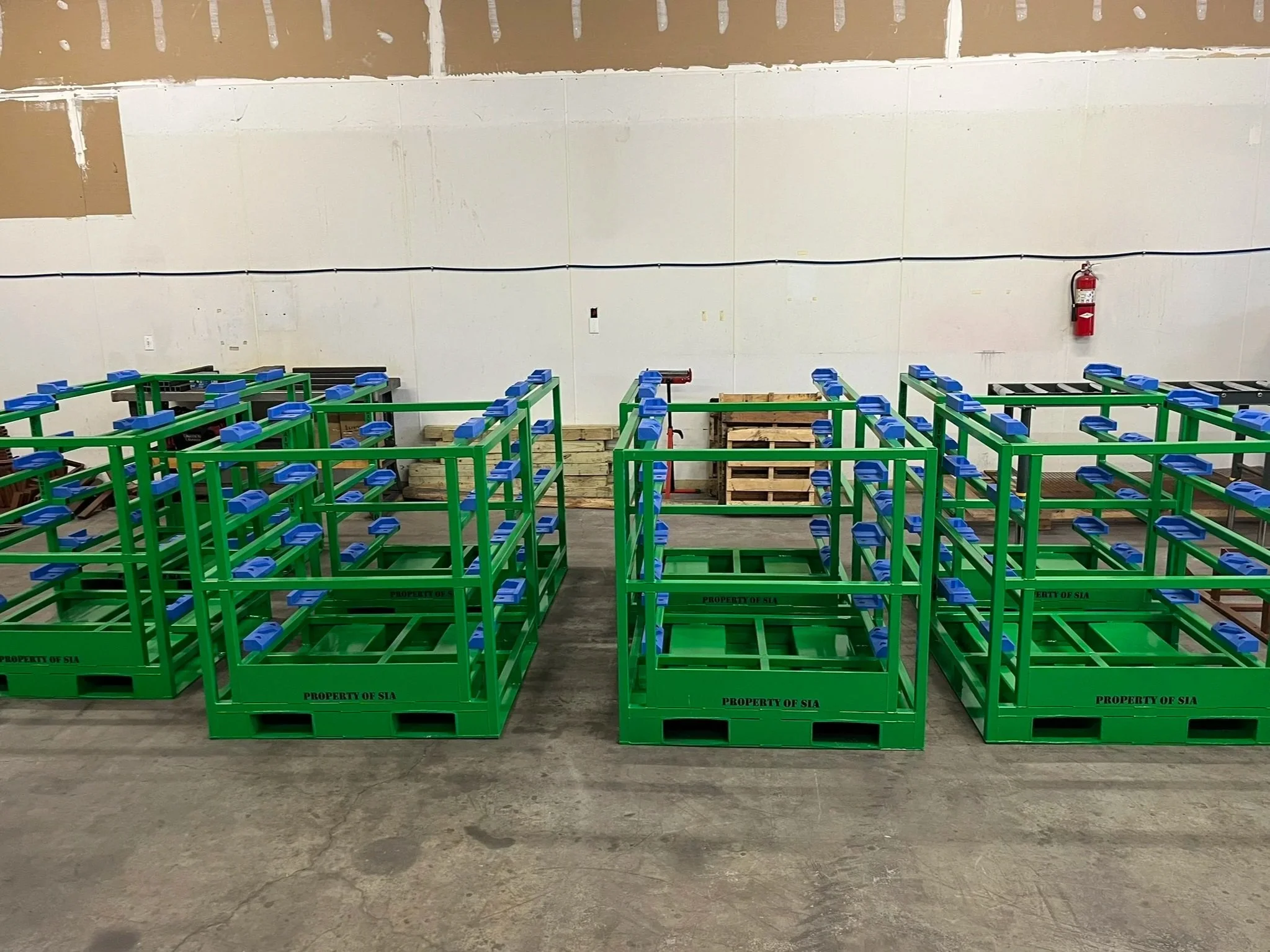 Battery Racks, Blue Nylon, Machining