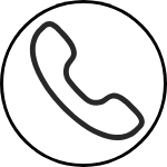 Outline of a telephone handset icon.