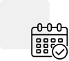 Simple black and white icon of a calendar or planner