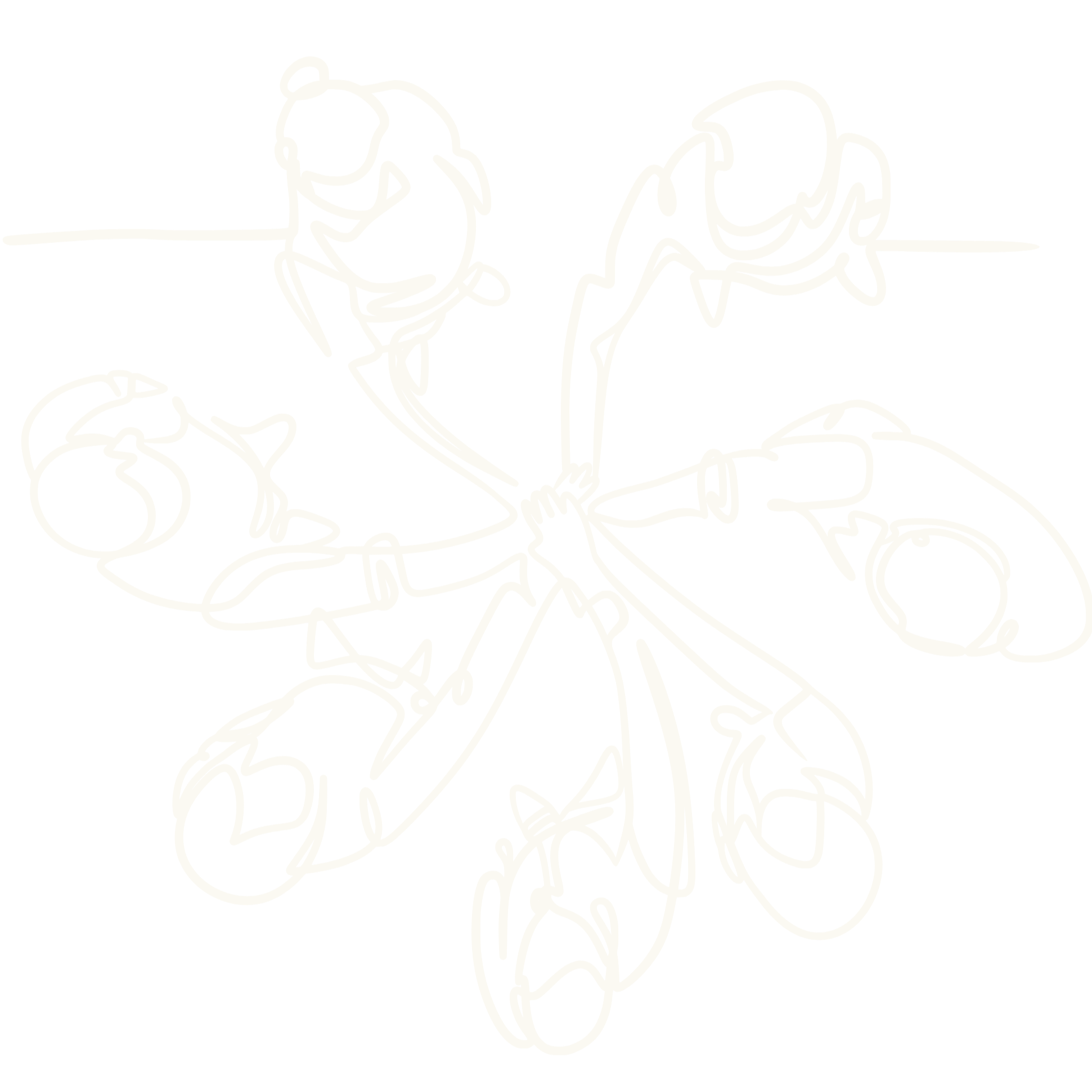 A white line drawing of people in a group or workshop from a Birds Eye view