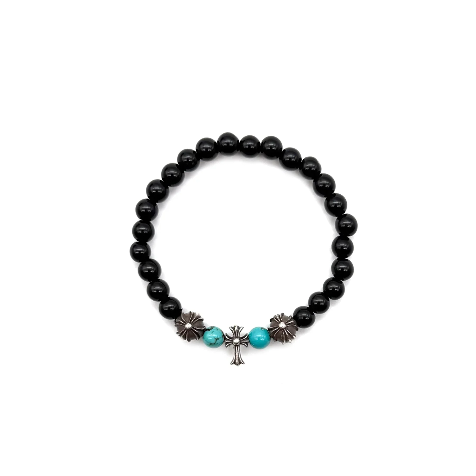 Ali Diamond chrome-hearts-6mm-obsidian-silver-cross-beaded-bracelet-8160946.webp