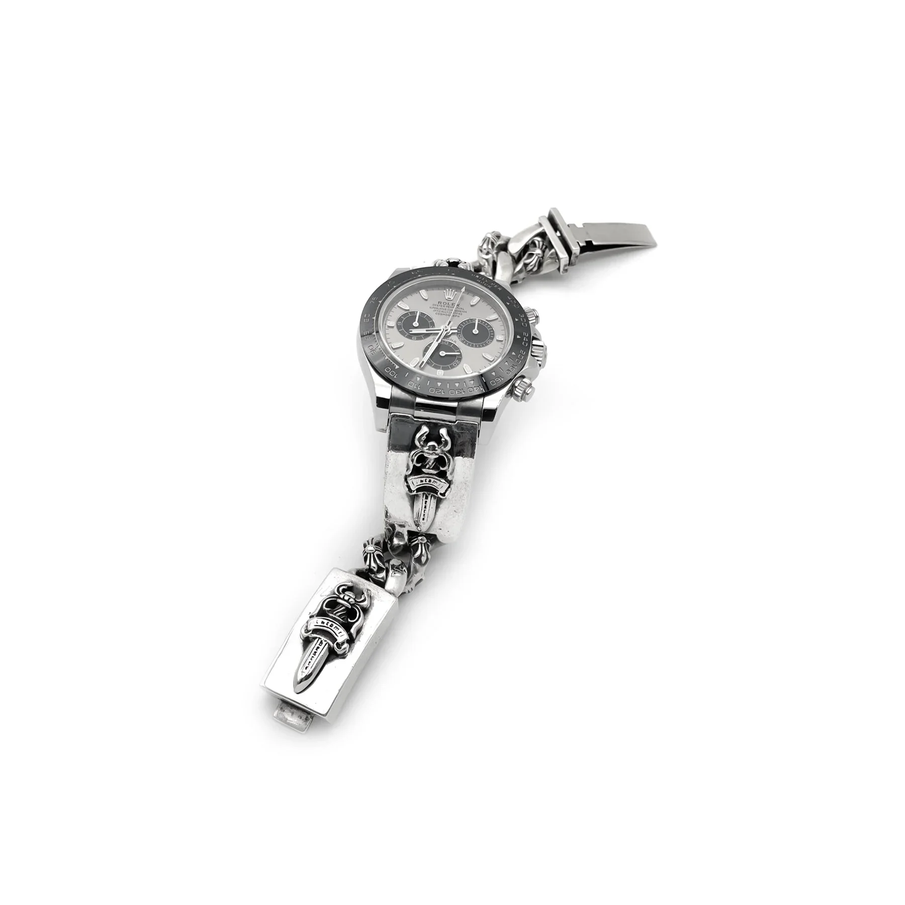 Ali Diamond chrome-hearts-rolex-daytona-dagger-cuban-link-watch-strap-9291367.webp