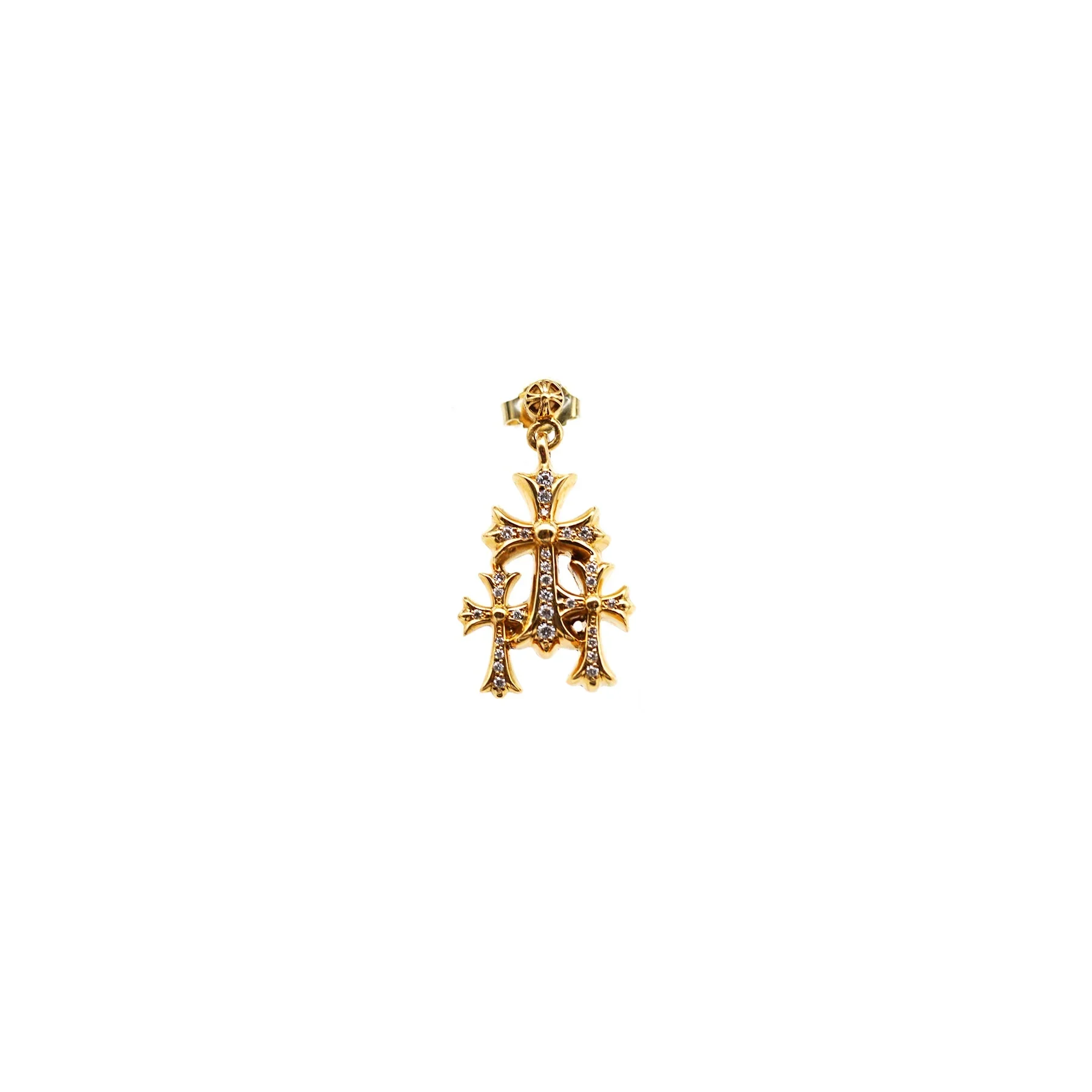Ali Diamond chrome-hearts-22k-gold-diamonds-triple-cross-earring-drop-7796342.webp