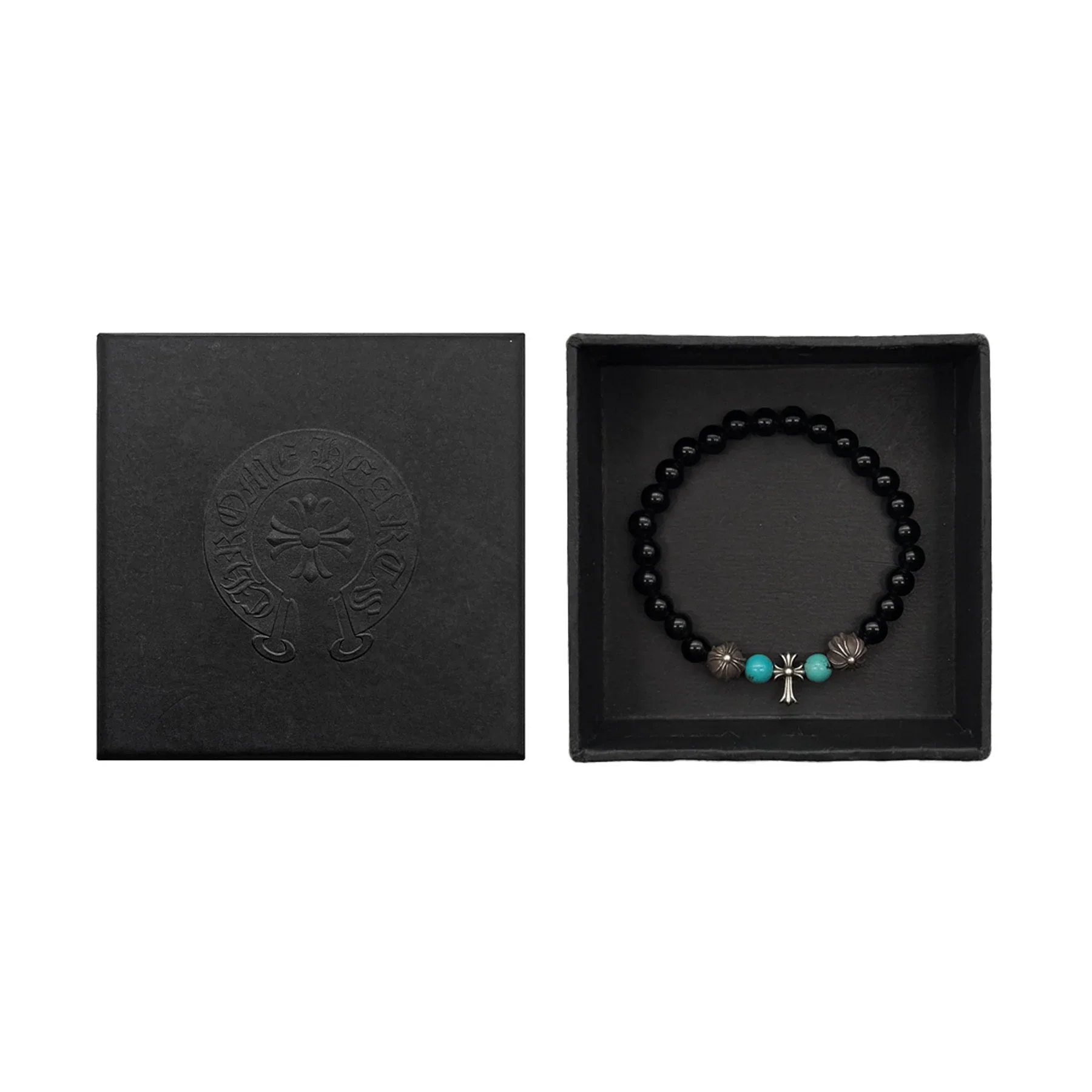 Ali Diamond chrome-hearts-6mm-obsidian-silver-cross-beaded-bracelet-9659044.webp