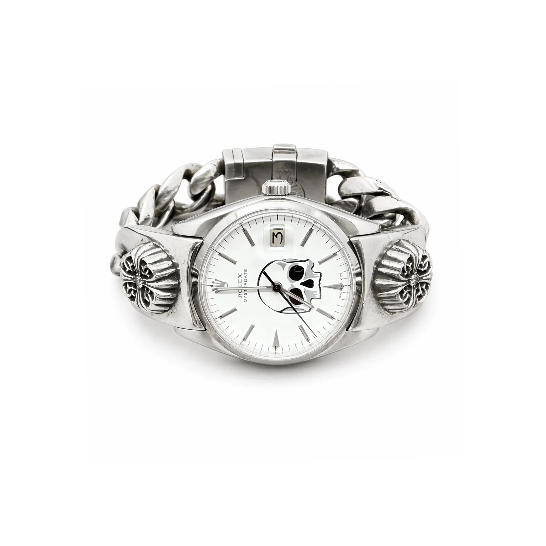 chrome-hearts-rolex-skull-white-dial-floral-cross-diamond-watch-strap-1 Ali Diamond.webp