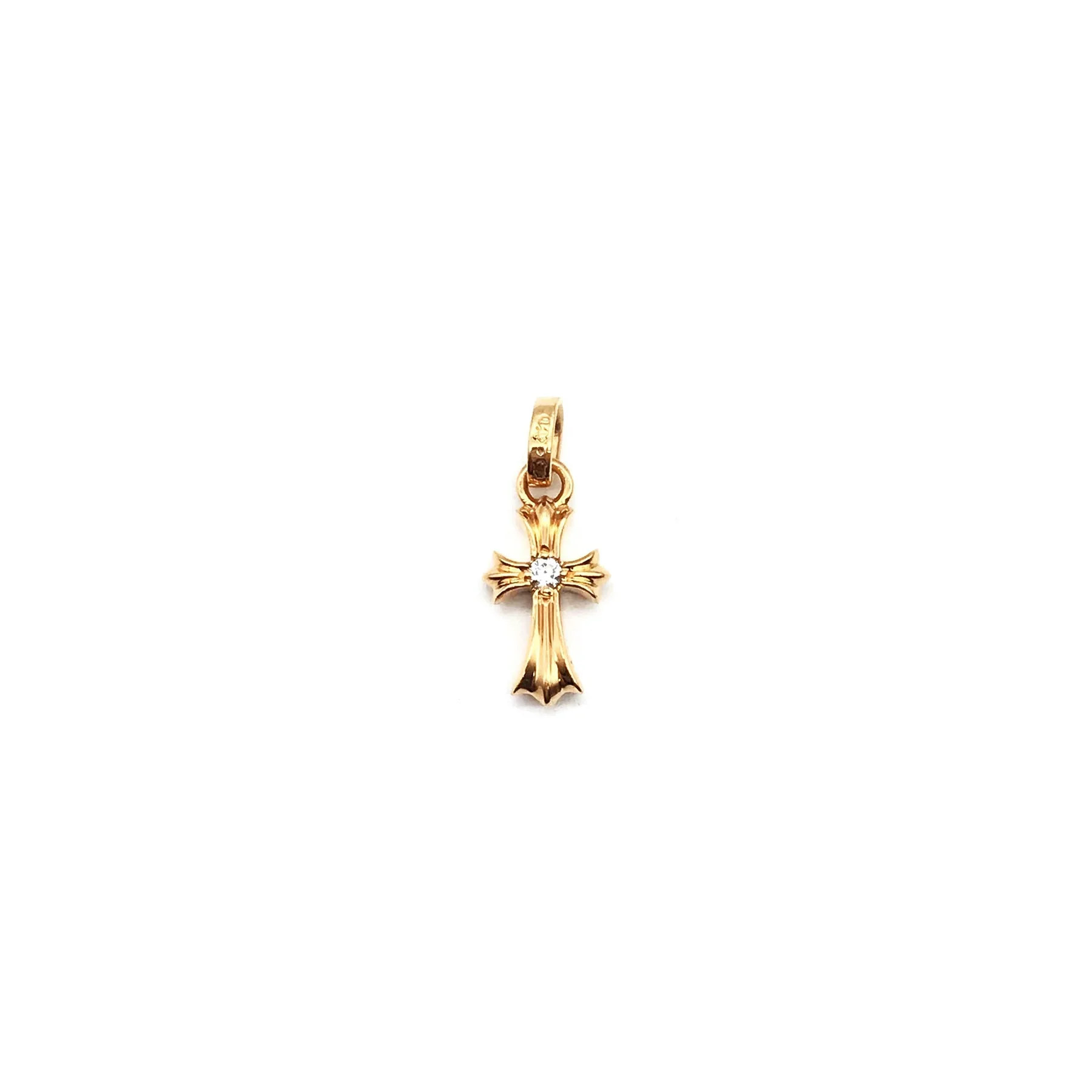 Ali Diamond chrome-hearts-22k-gold-single-diamonds-babyfat-cross-charm-pendant-2012239.webp