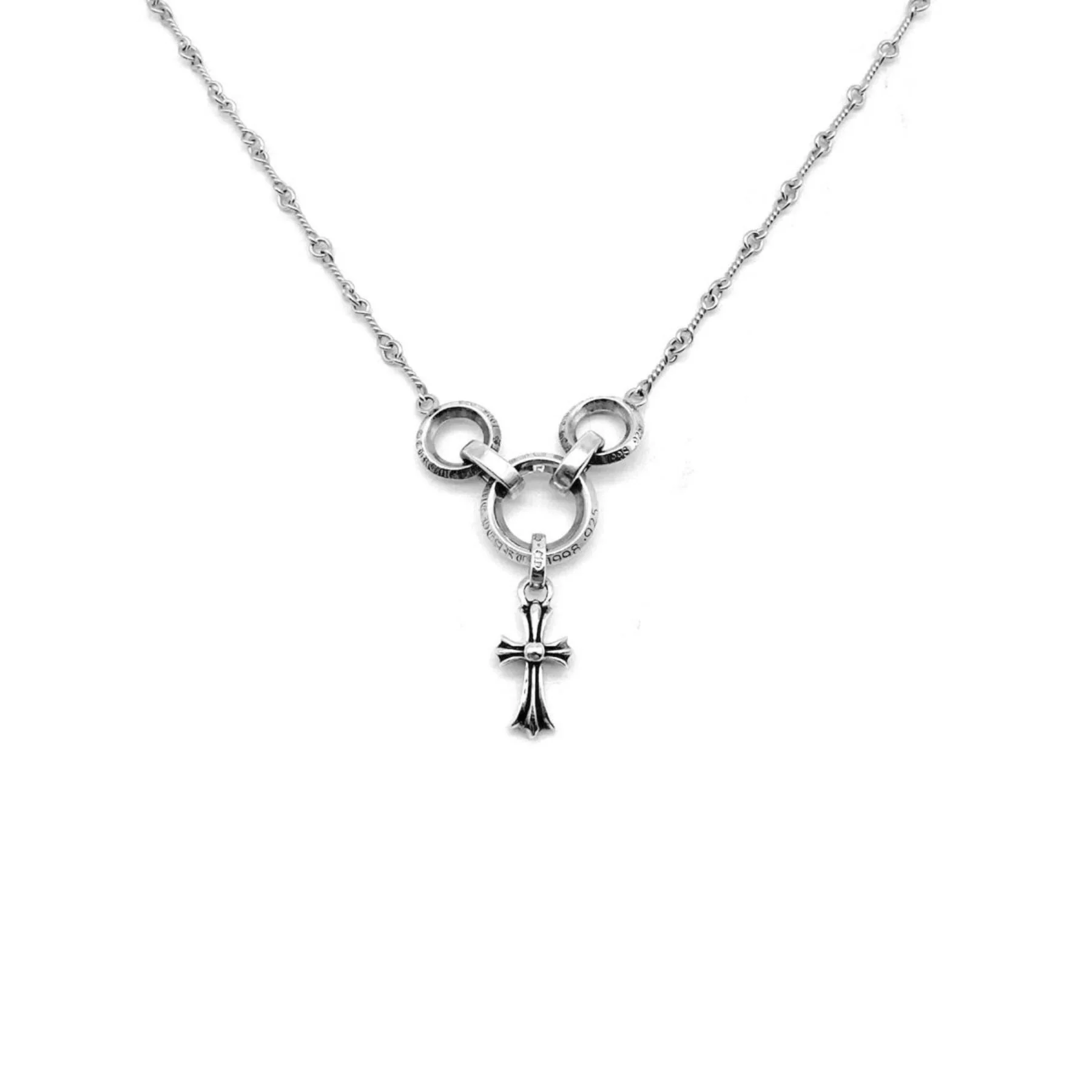 Ali Diamond chrome-hearts-18k-white-gold-twist-waist-chain-with-silver-babyfat-cross-5033755.webp