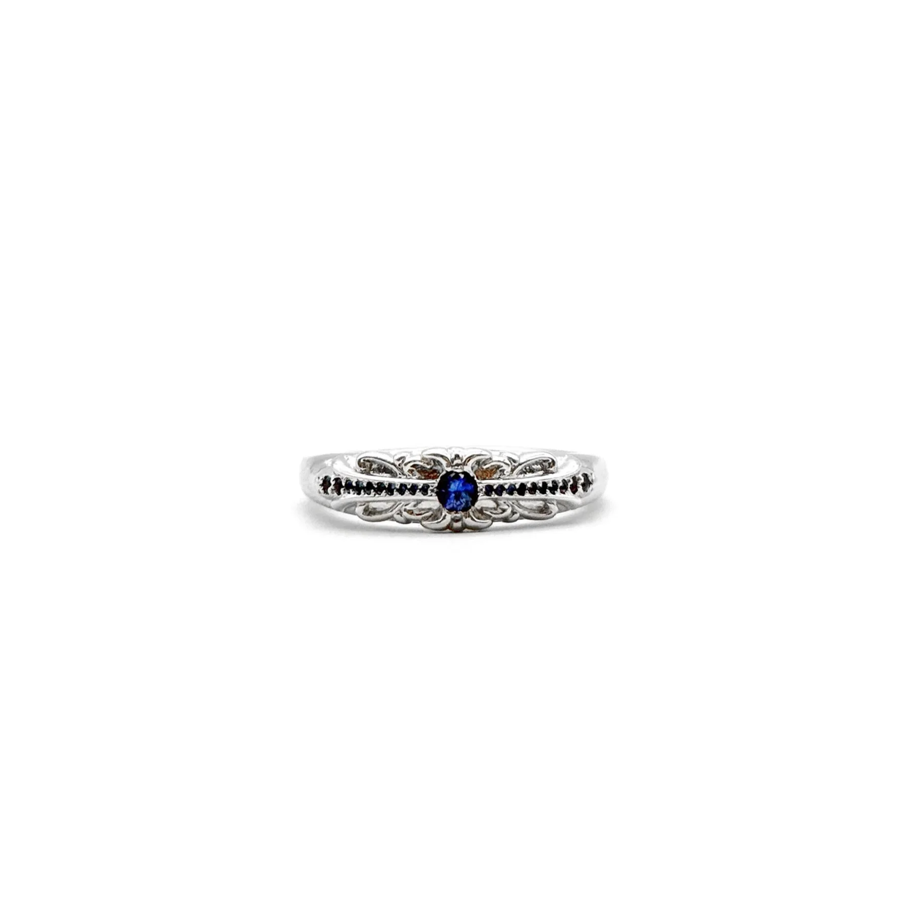 Ali Diamond chrome-hearts-18k-white-gold-blue-saph-baby-classic-floral-cross-ring-8692364.webp