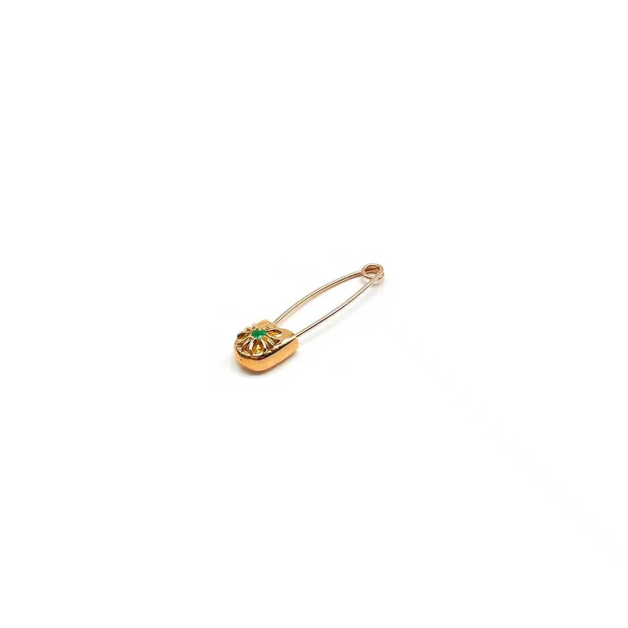 Ali Diamond chrome-hearts-22k-gold-emerald-safety-pin-4806100.webp