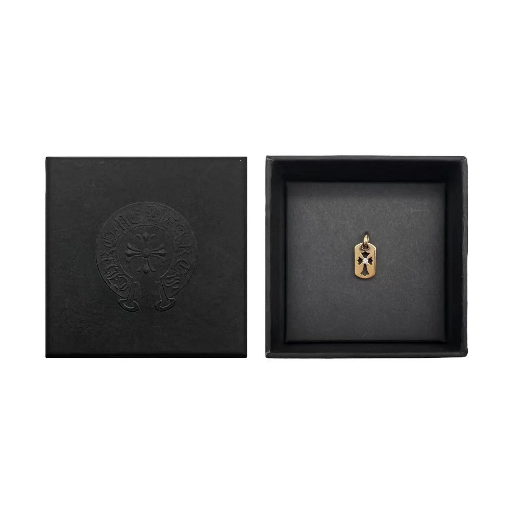 Ali Diamond chrome-hearts-22k-gold-cross-single-diamond-dogtag-4661257.webp
