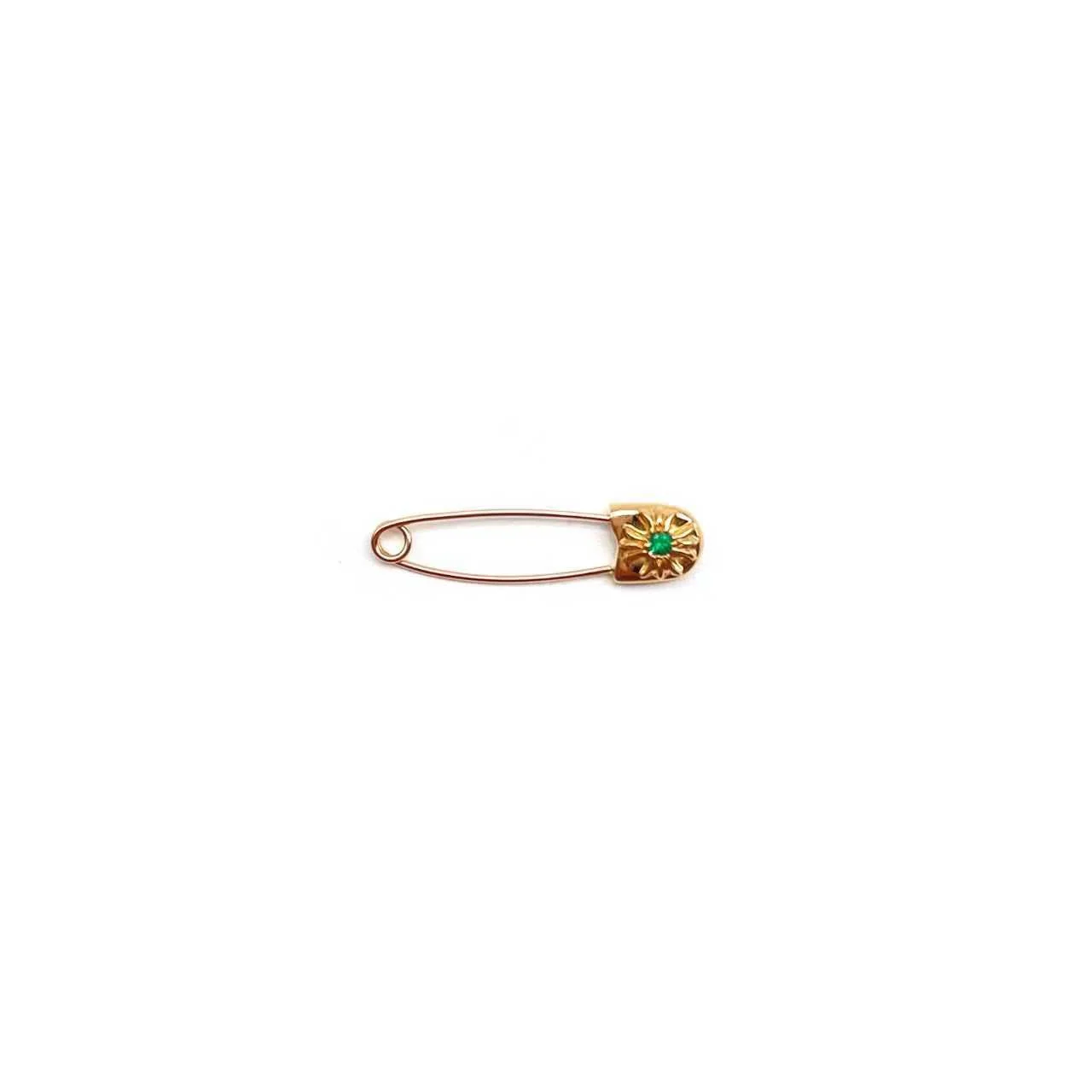 Ali Diamond chrome-hearts-22k-gold-emerald-safety-pin-5820428.webp