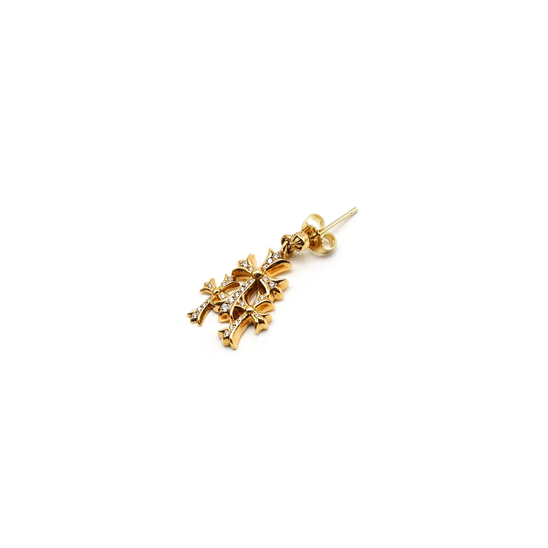 Ali Diamond chrome-hearts-22k-gold-diamonds-triple-cross-earring-drop-6488783.webp