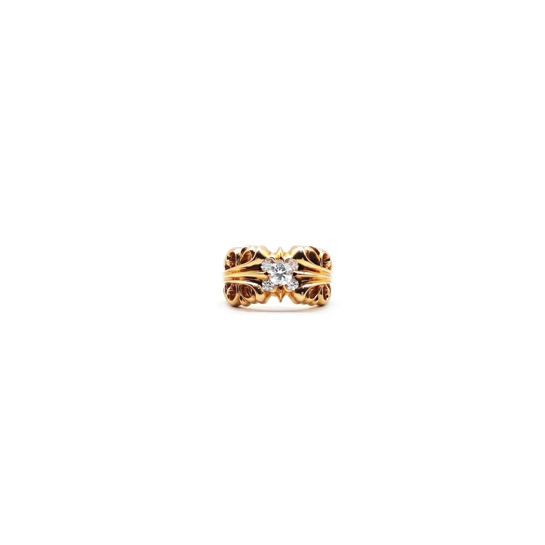 Ali Diamond chrome-hearts-22k-gold-5-diamonds-kt-floral-ring-5475101.webp