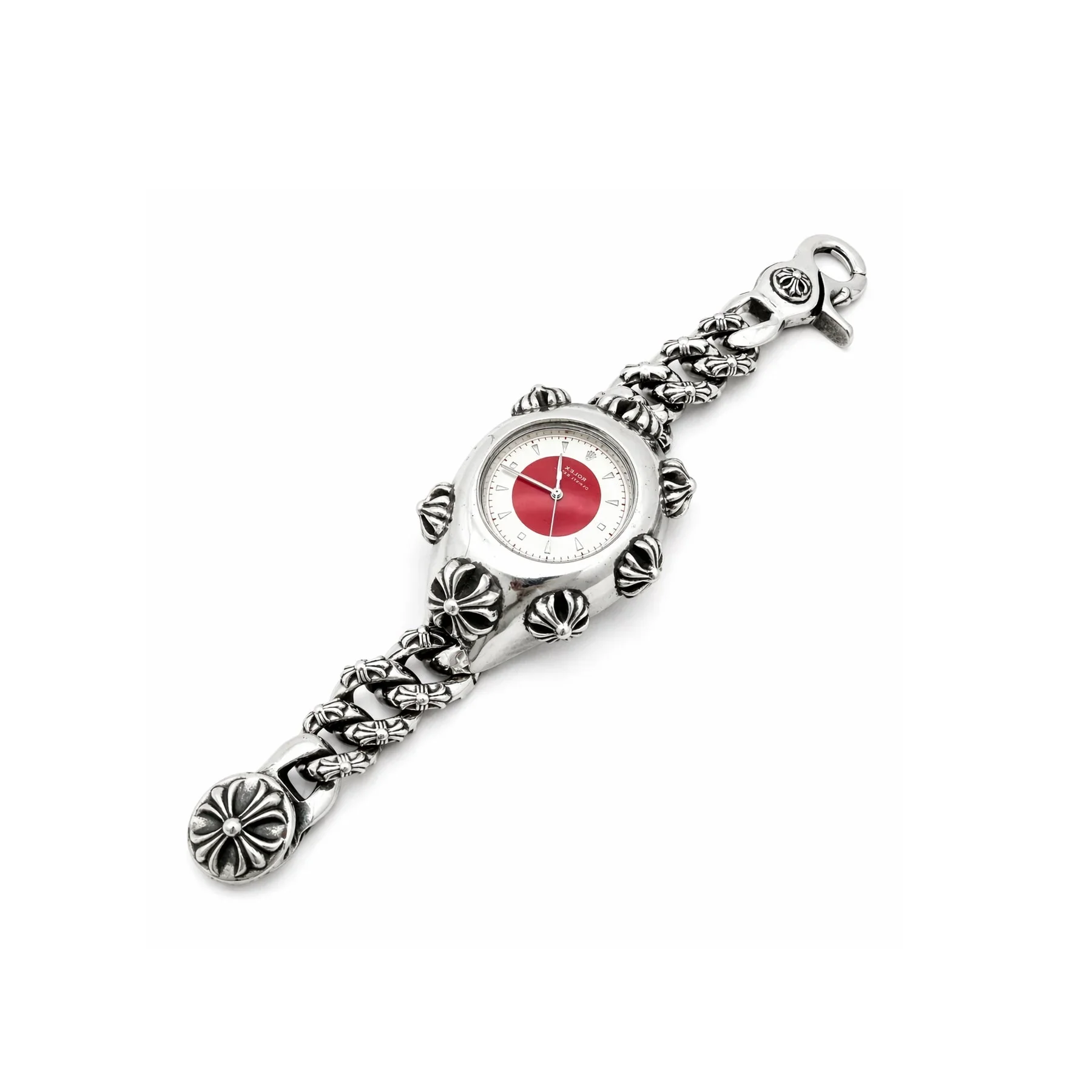 Ali Diamond chrome-hearts-rolex-red-dial-full-cross-lobster-clasp-watch-strap-1419109.webp