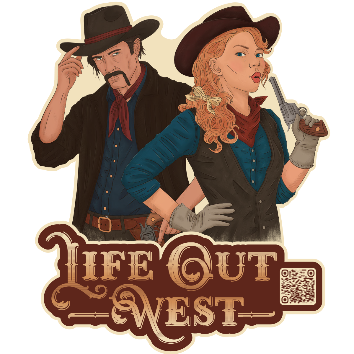 Denver Fields and Alice Sweetwater Life Out West Sticker