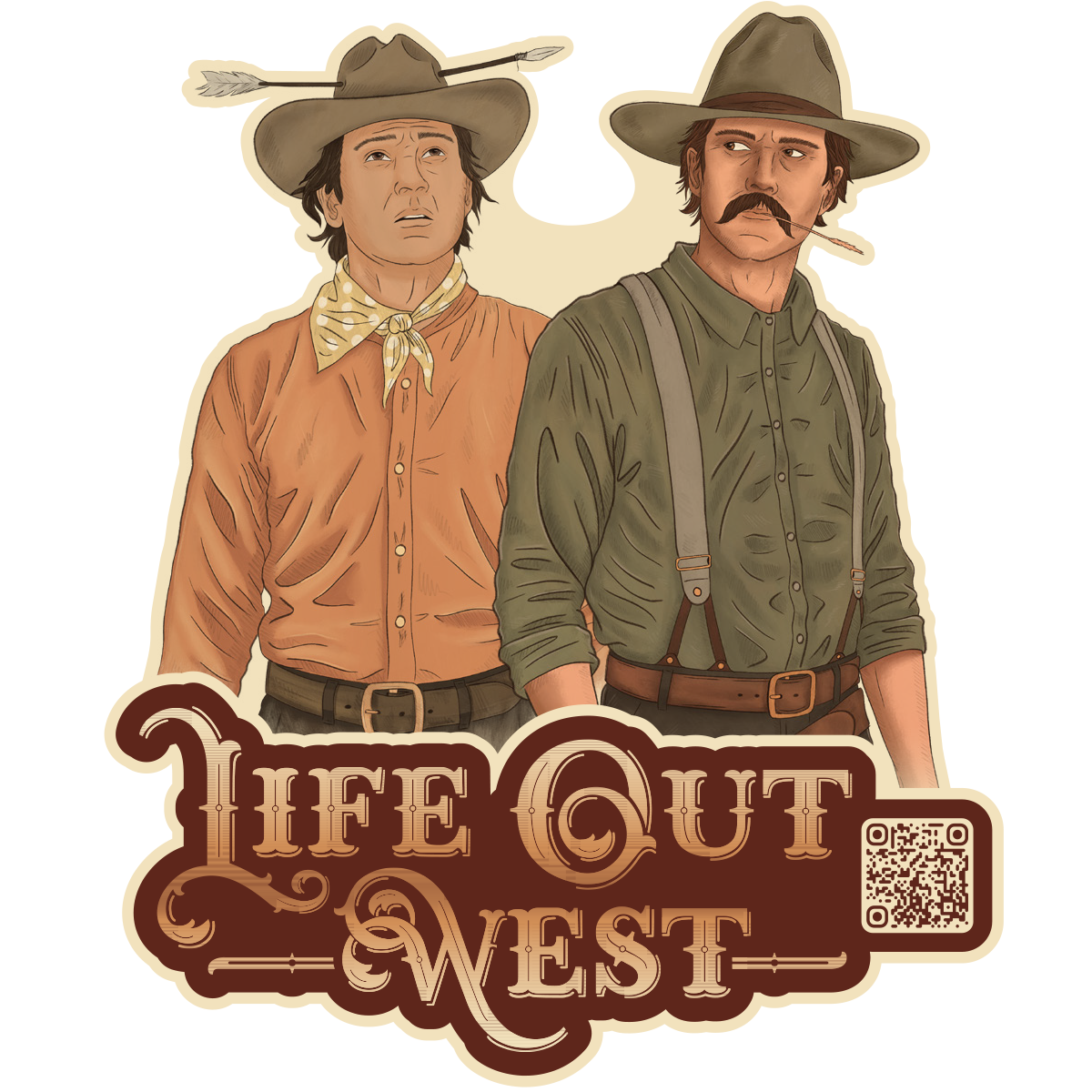 Oswald and Pierre Life Out West Sticker