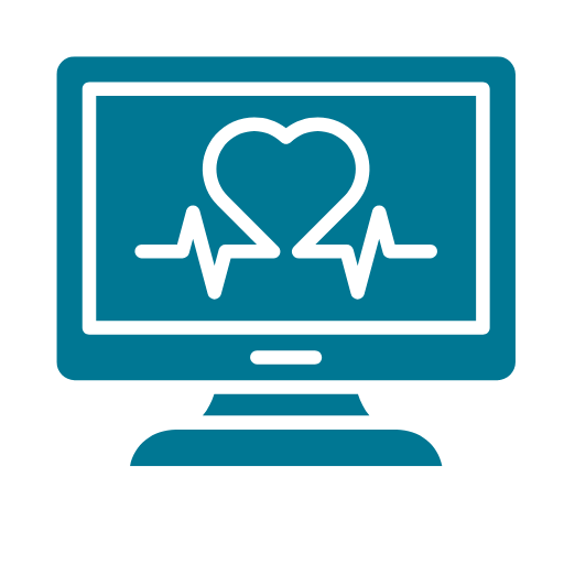 Graphic of heartbeat on computer screen