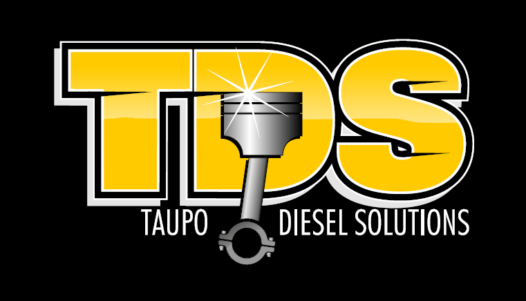 Logo for TD'S Taupo Diesel Solutions featuring large yellow letters with a piston and a connecting rod as part of the design.