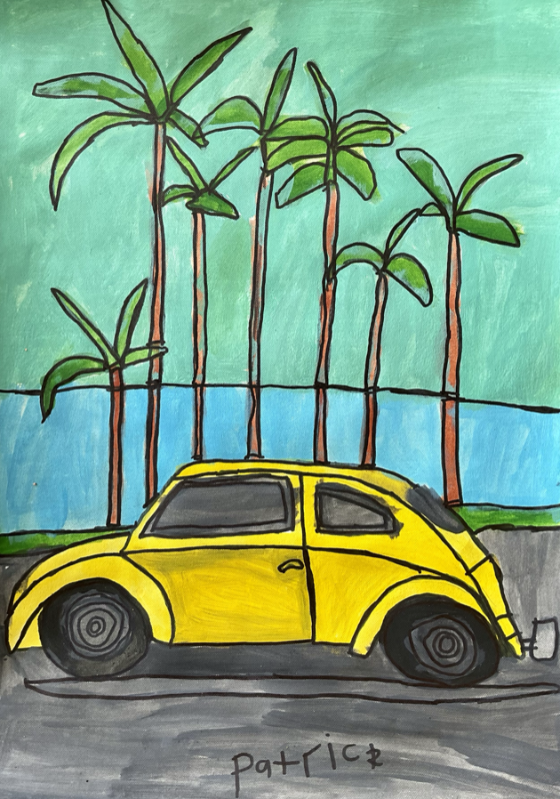 ‘Boulevard Buggy’
Acrylic paint on paper
42cm x 59.4cm