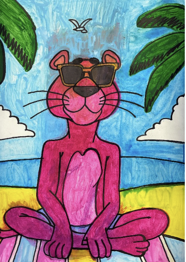 ‘Pink Panther’
Acrylic on paper
42cm x 29.7cm
