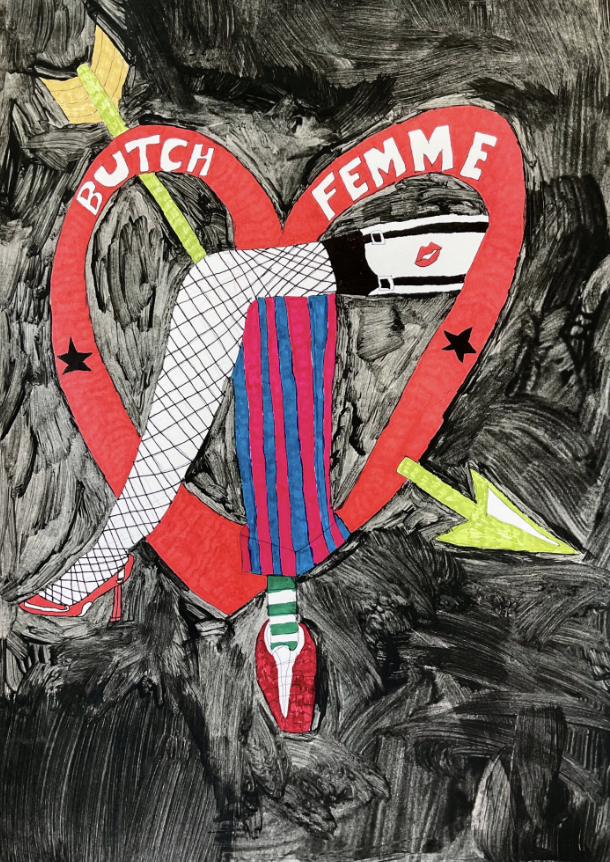 ‘Butch Femme’
Felt pen on paper
29.7cm x 42cm