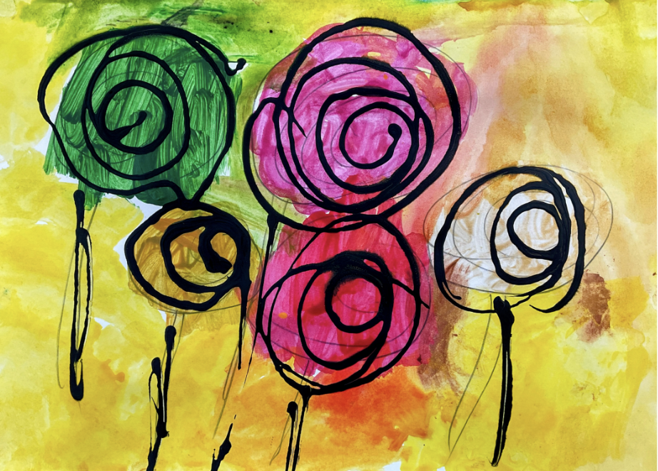 ’Lollipops’  
Acrylic paint on paper  29.7cm x 42cm
