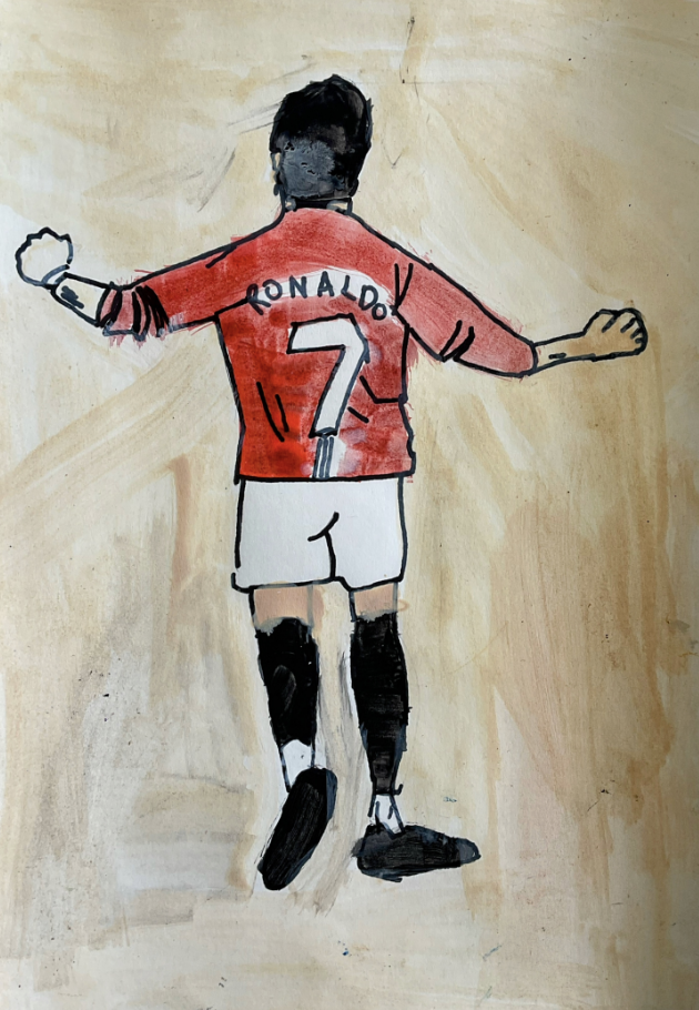 ‘Ronaldo’
Acrylic paint and pen on paper
42cm x 29.7cm
