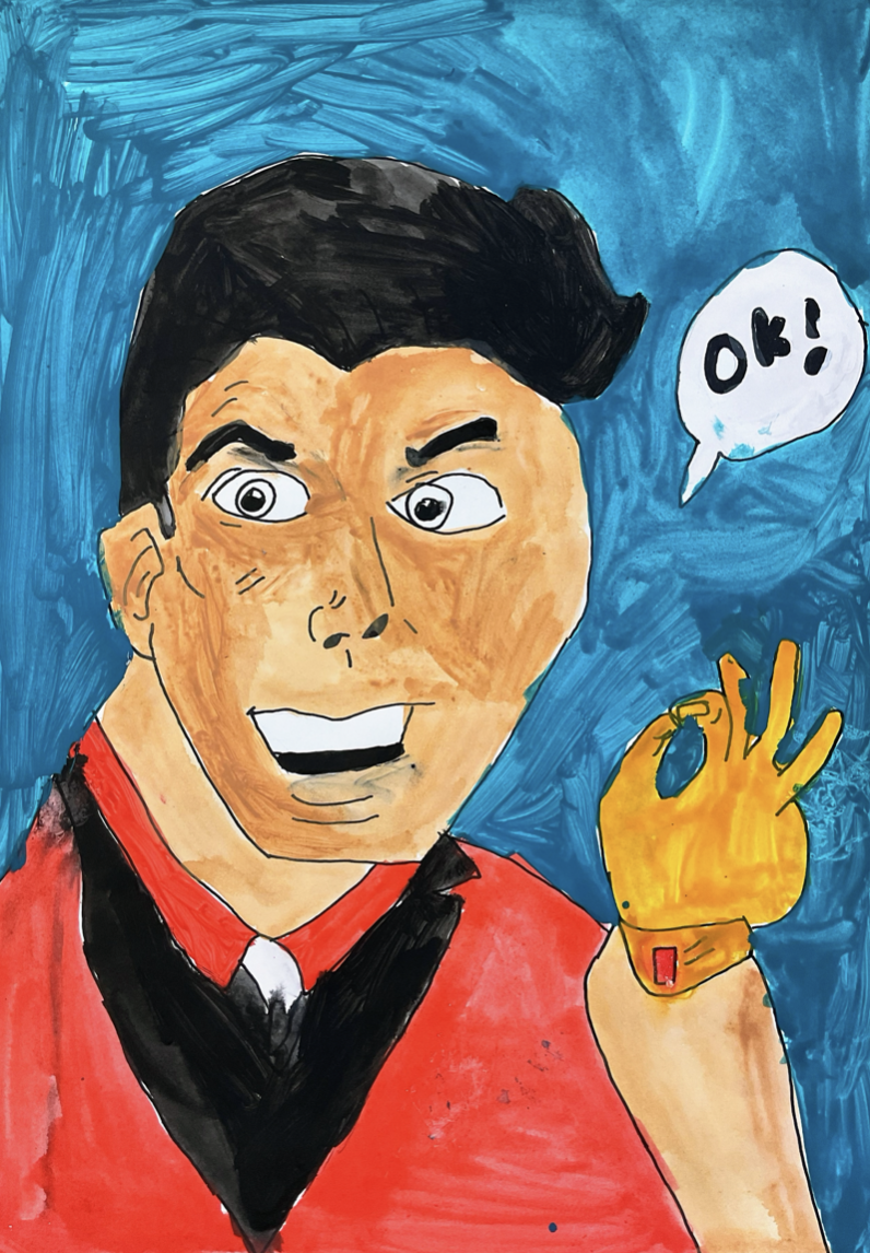 ‘Ok!’
Acrylic paint on paper
59.4cm x 42cm
