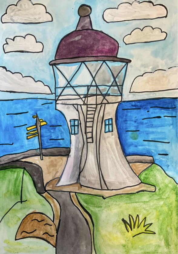 ‘Cape Reinga’
Acrylic and pen on paper
42cm x 29.7cm