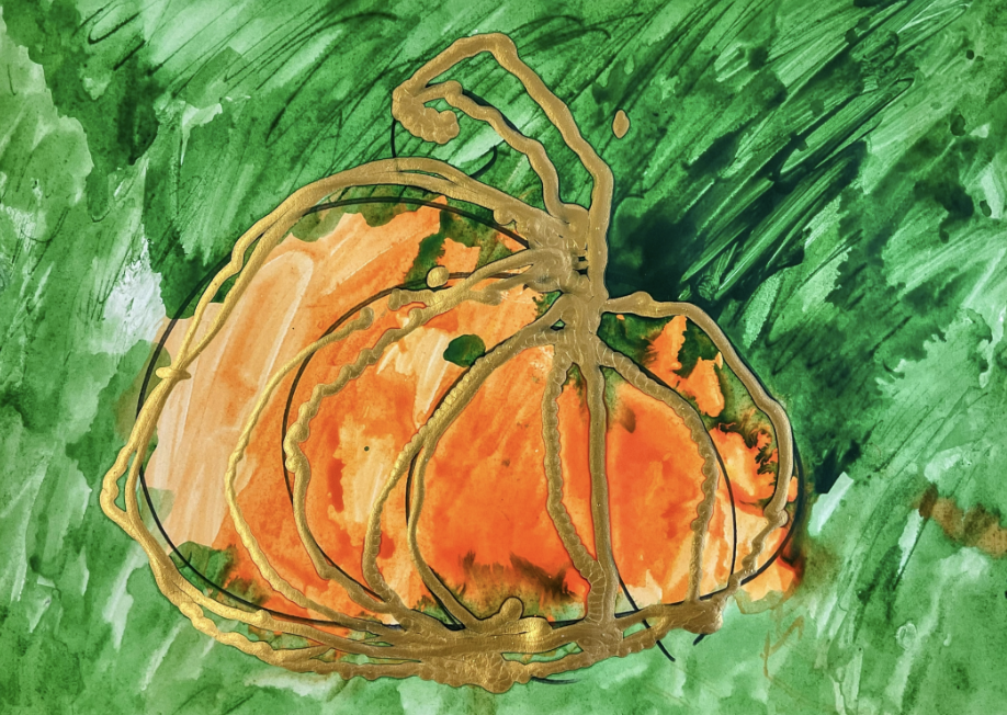 ’Pumpkin’  
Acrylic paint on paper  29.7cm x 42cm

