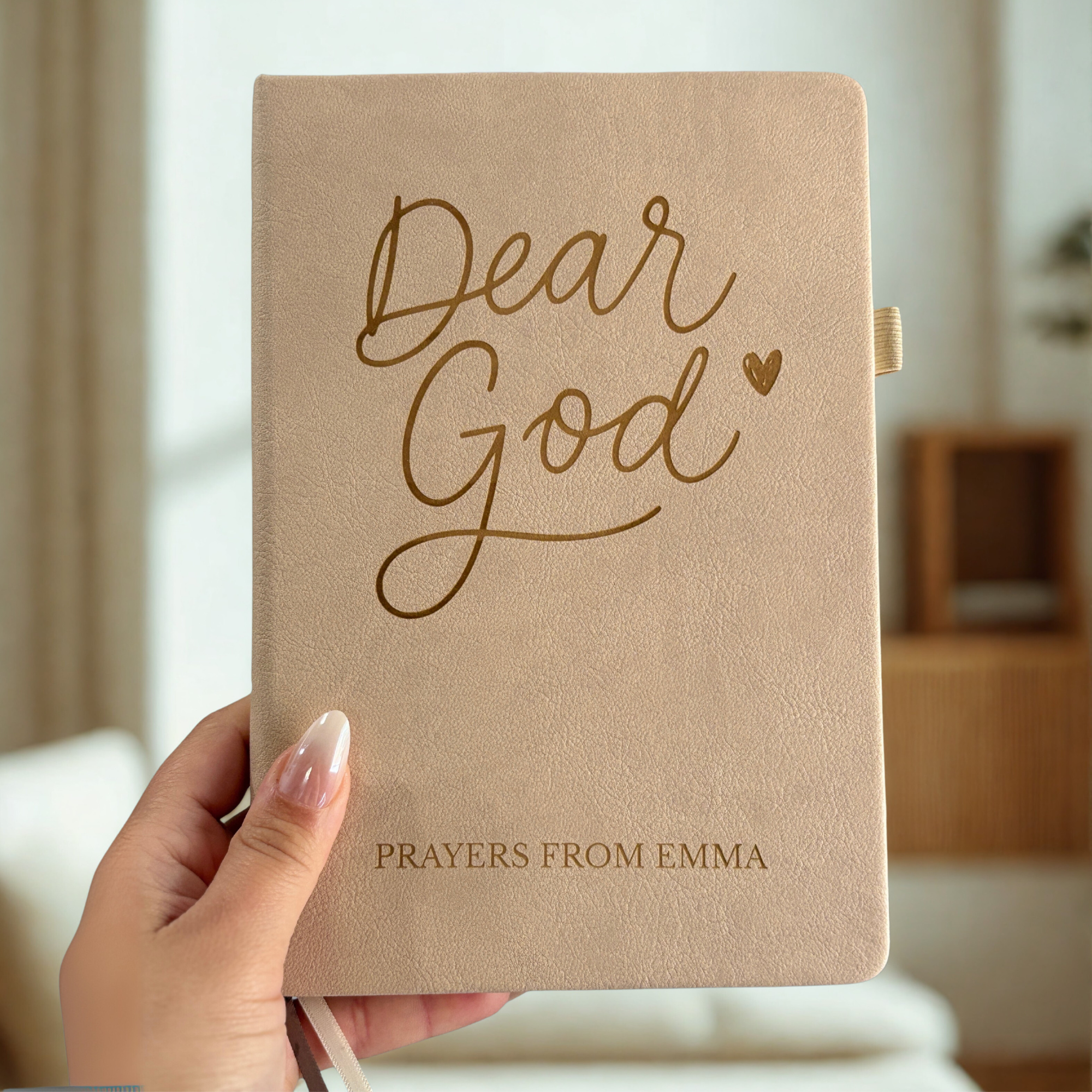 Custom Name Christian Journal - Engraved Leather Notebook - Birthday Gift Idea-  Best Friend Baptism Personalized Gift for Women - Religious Gift