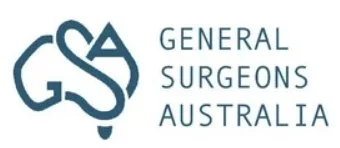 Logo of the General Surgeons Australia organization with the acronym GSA and full name beneath.