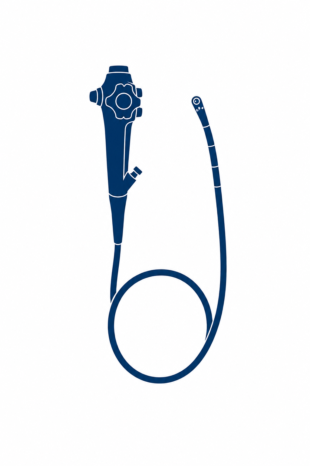 A cartoon illustration of an endoscope.