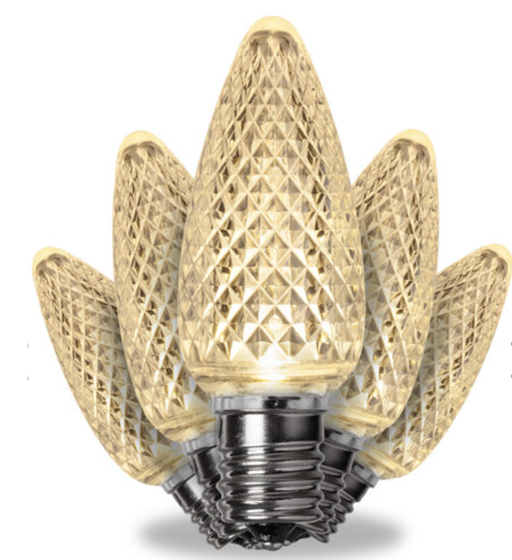 A light fixture designed like a flower with multiple petal-shaped, diamond-patterned lights surrounding a central bulb, mounted on a metallic base.