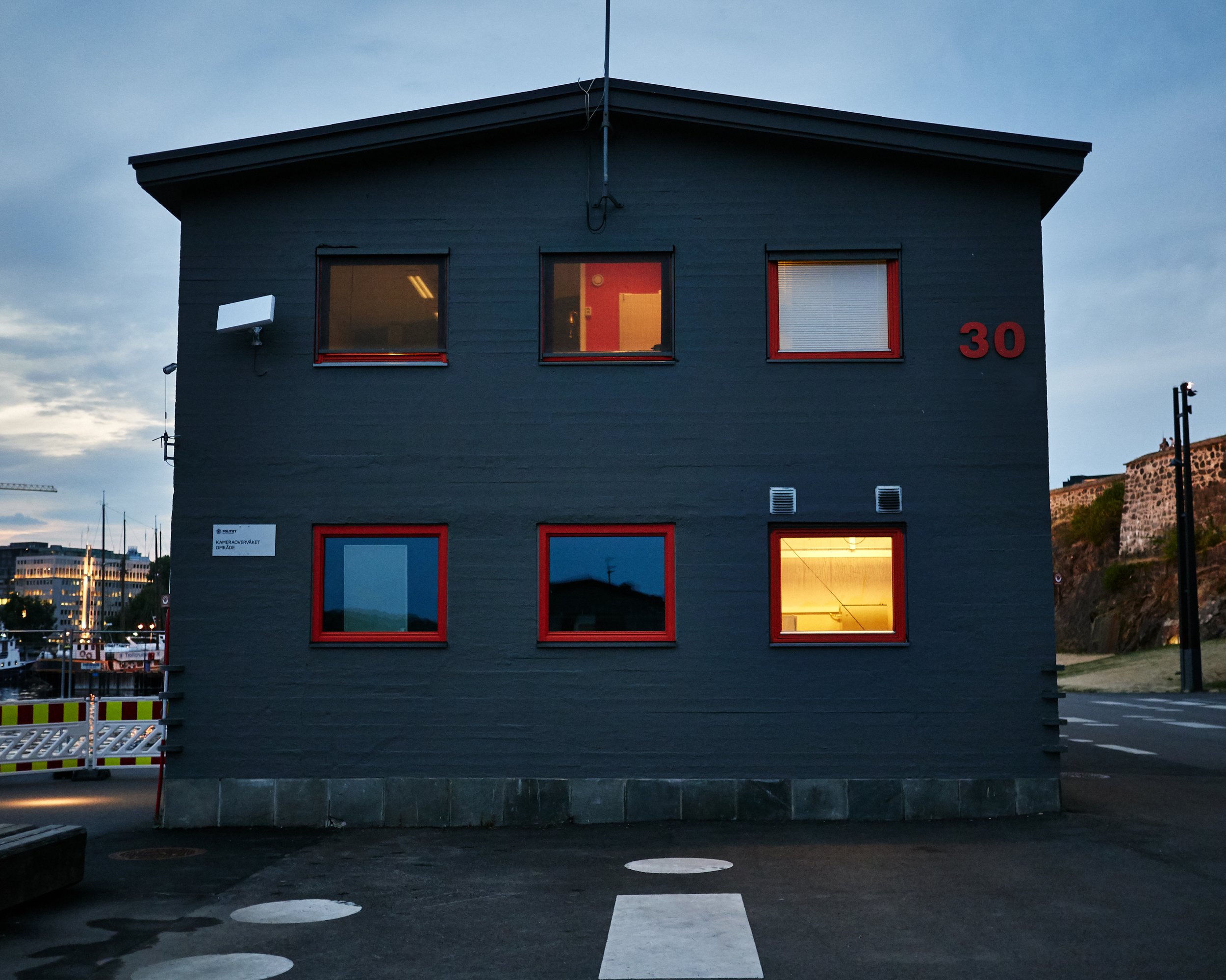 Oslo building, colored windows