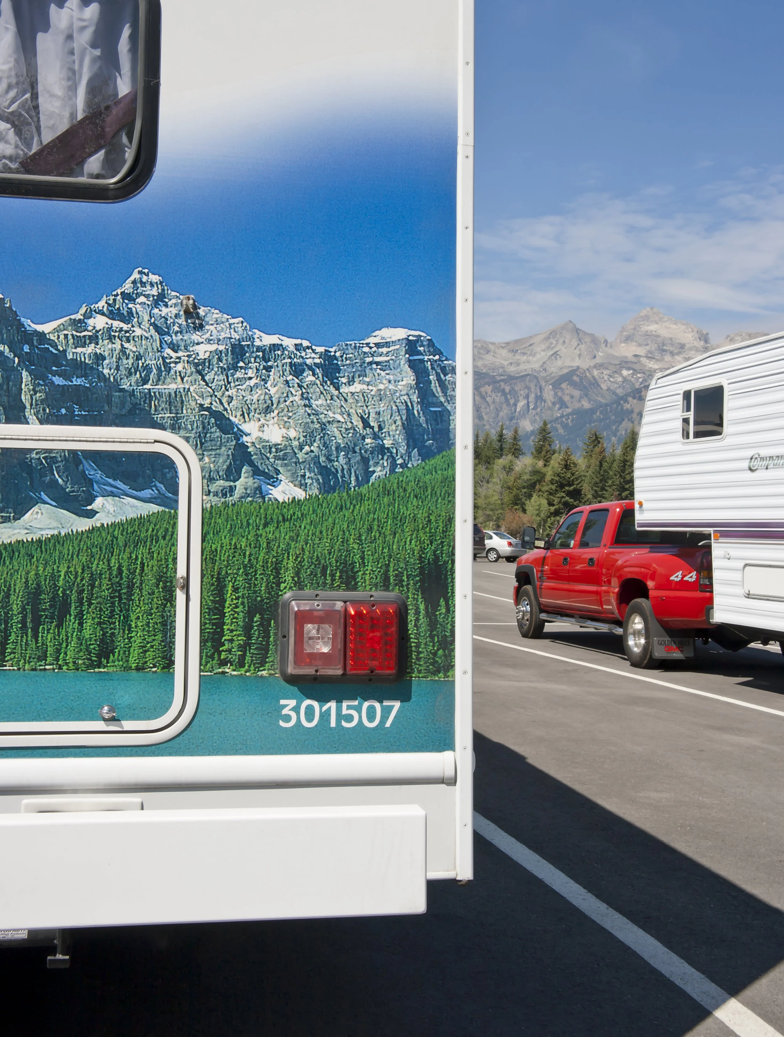 Camper photo matched view, Grand Teton NP