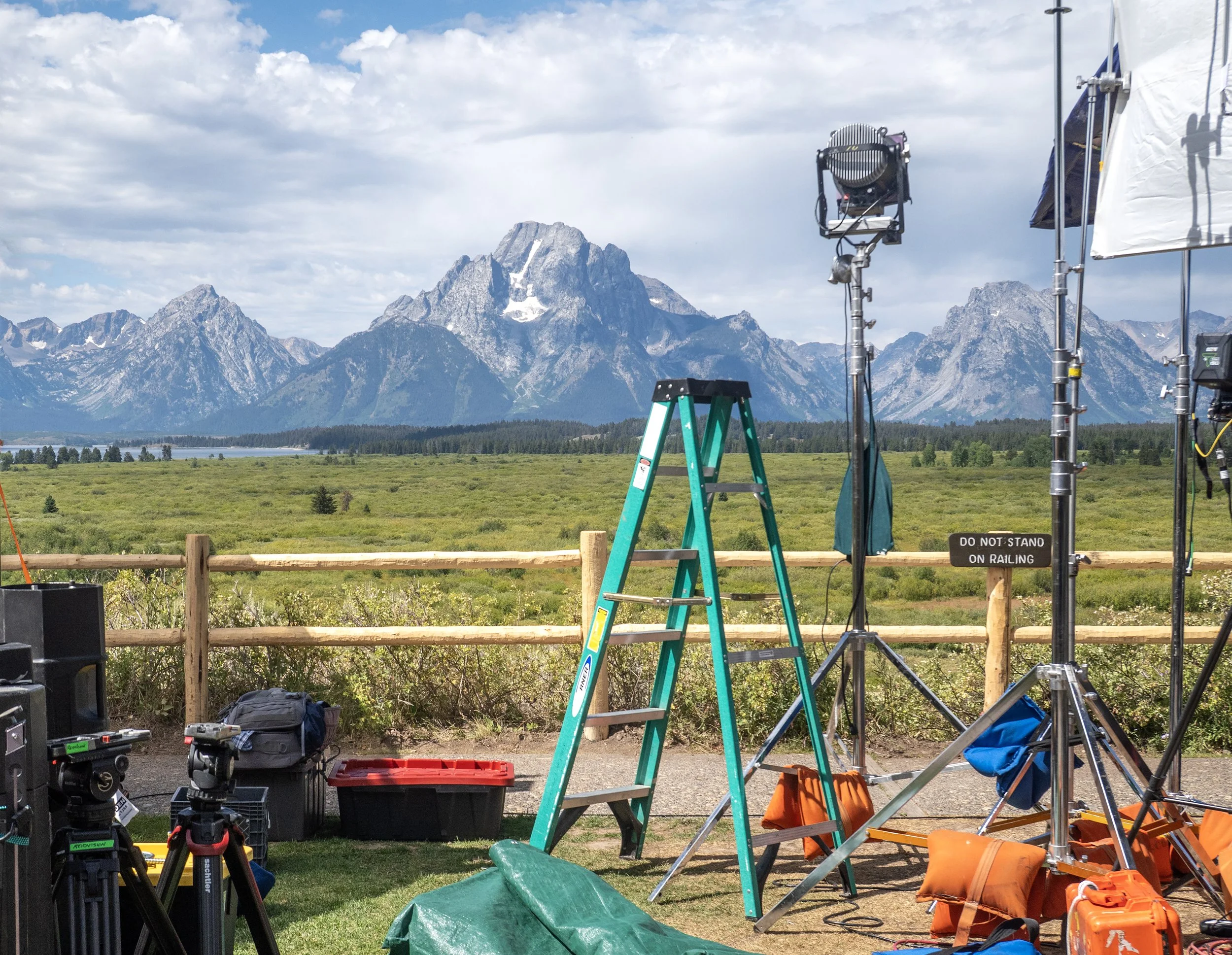 Film set at Grand Teton view