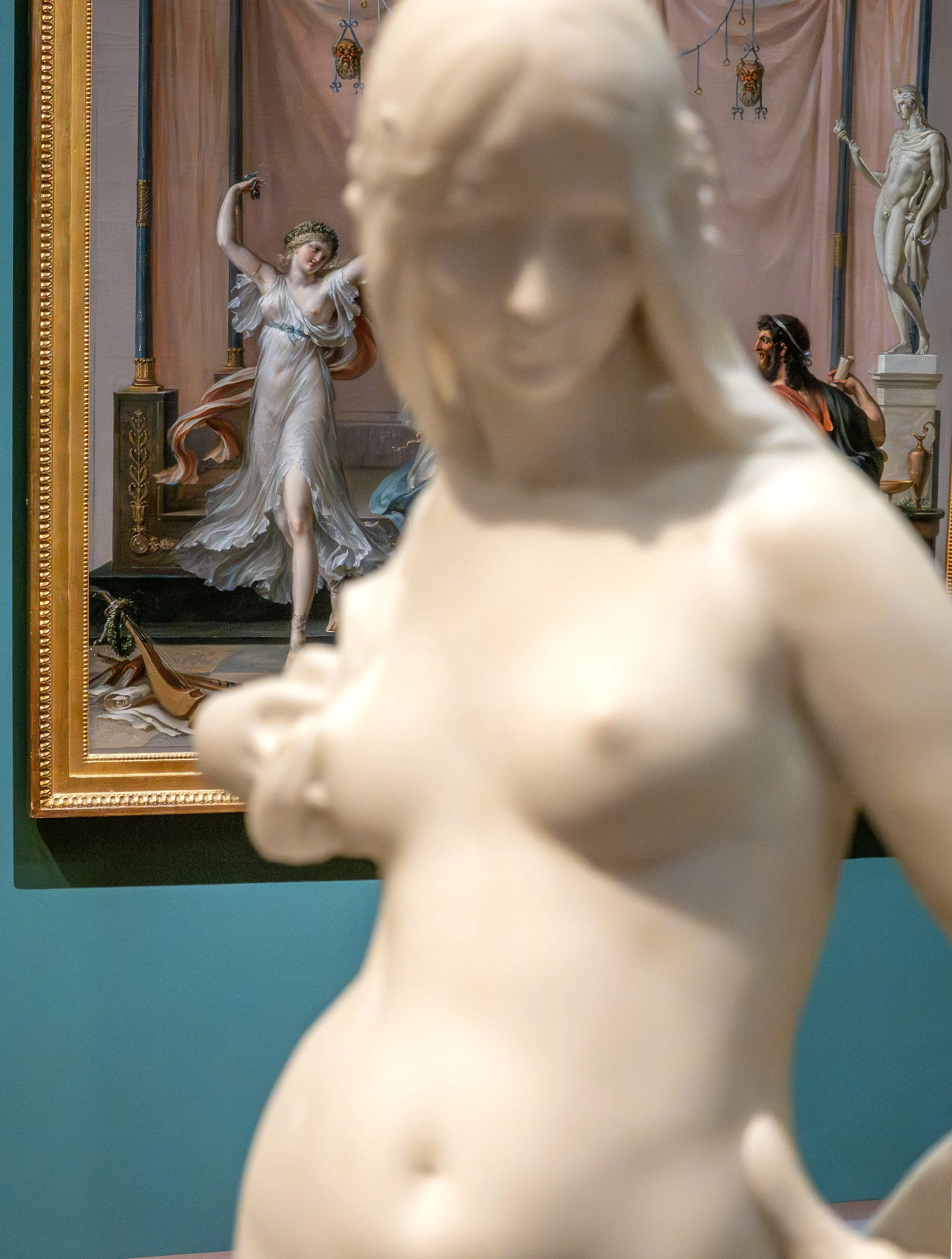 Sculpture female torso and painting, Utah