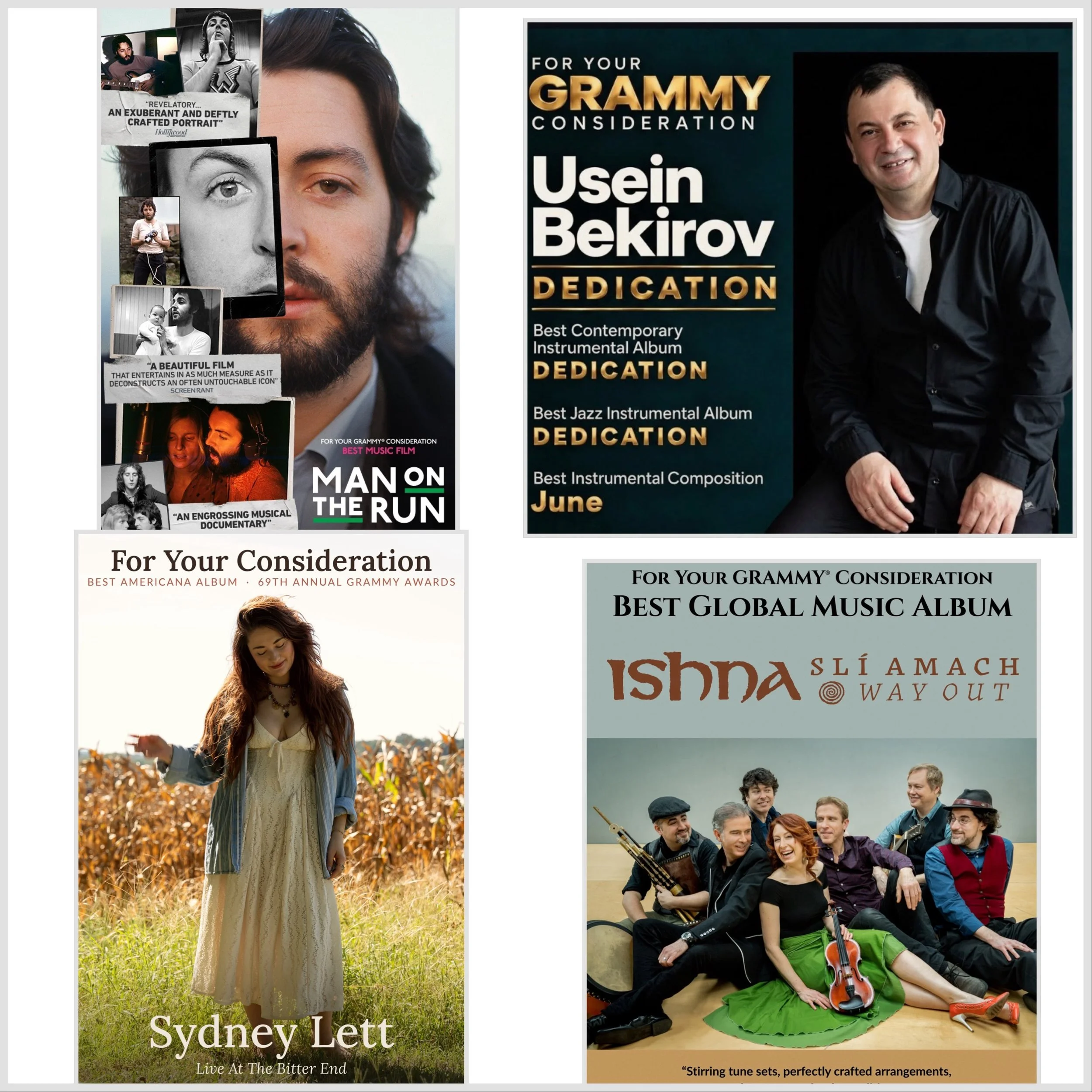 Only a few days left of voting for this year&rsquo;s Grammys. Thank you for listening to my entries this year. I&rsquo;ve been enjoying listening to your submissions. #paulmccartney #useinbekirov #sydneylett #ishna