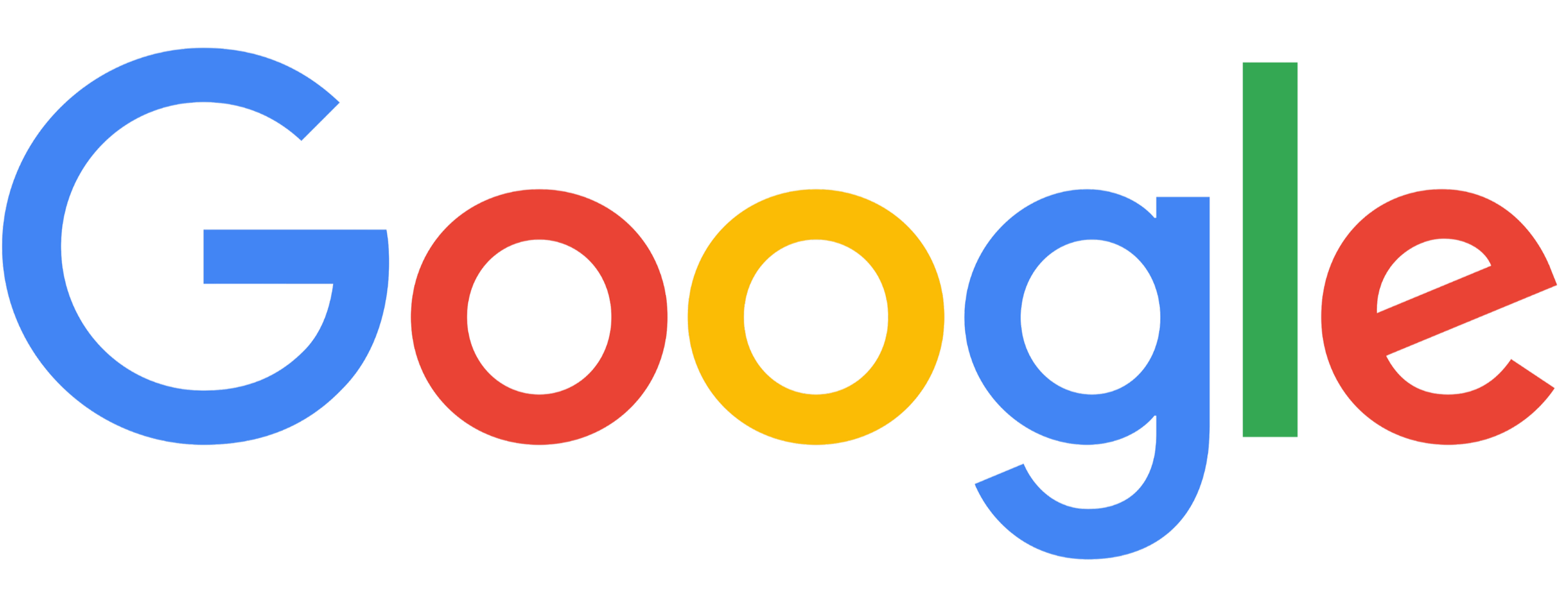 Colorful Google logo with blue, red, yellow, and green letters on a black background.