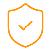 A shield with a checkmark inside it, representing security or protection.