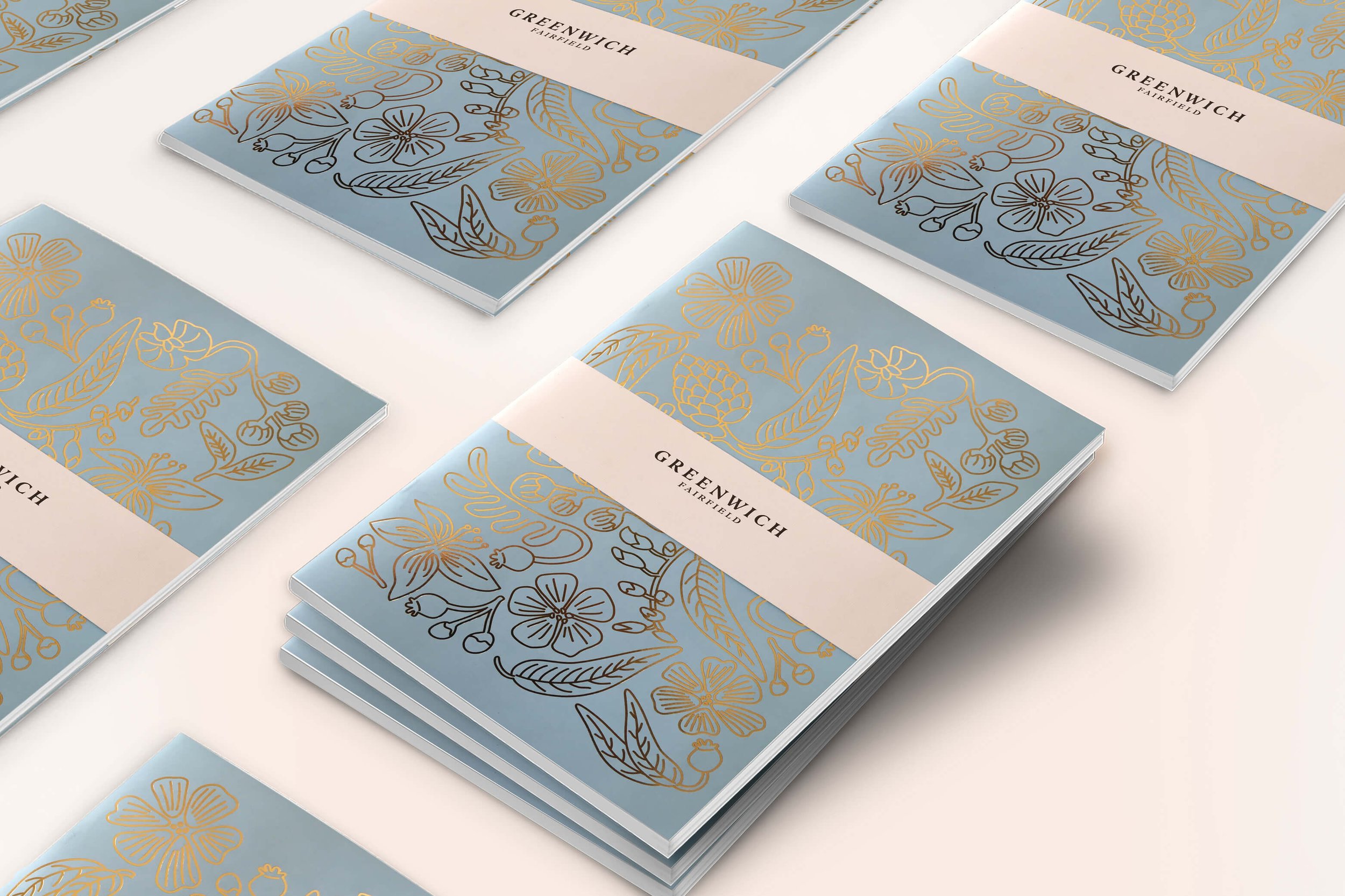 Surface design illustration created in collaboration with Studio Caravan for Greenwich Fairfield apartment presentation materials.