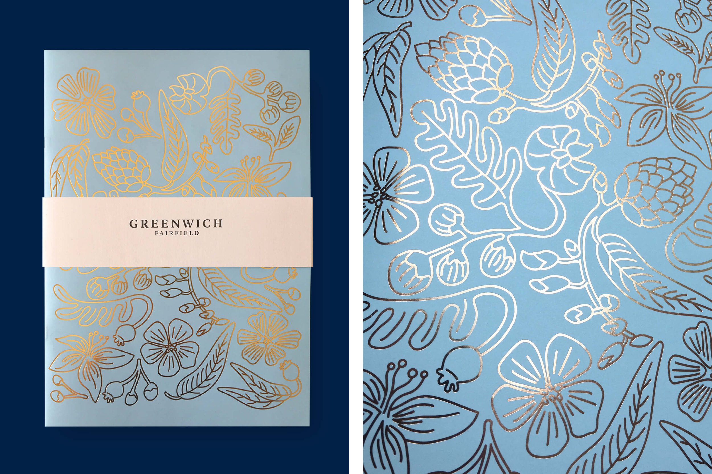 Surface design illustration created in collaboration with Studio Caravan for Greenwich Fairfield apartment presentation materials.