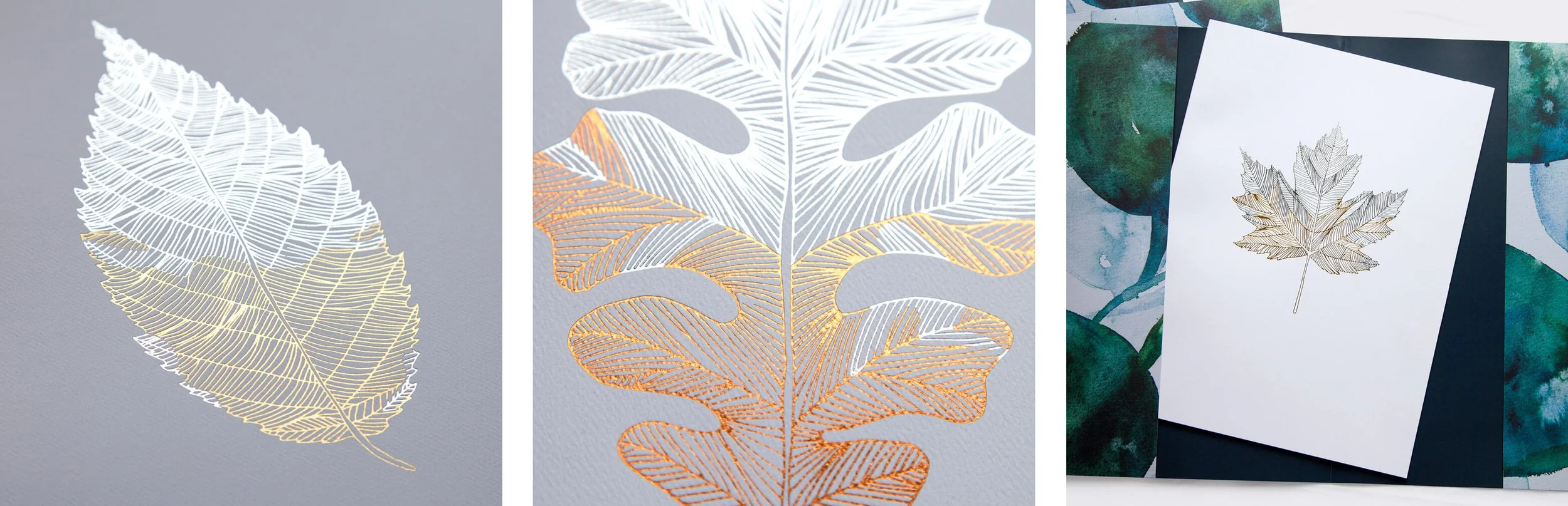 Leaf motif branding illustration created in watercolour and vector form for The Grove apartment development presentation materials.