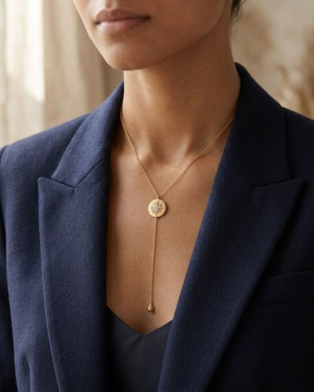 The Y Necklace, North Star edition 
Perfect for workdays when you want something elegant and refined, without wearing too much.

#ynecklace #northstar #everydayluxury #quietluxury #thesocietyhk #18kgoldjewellery